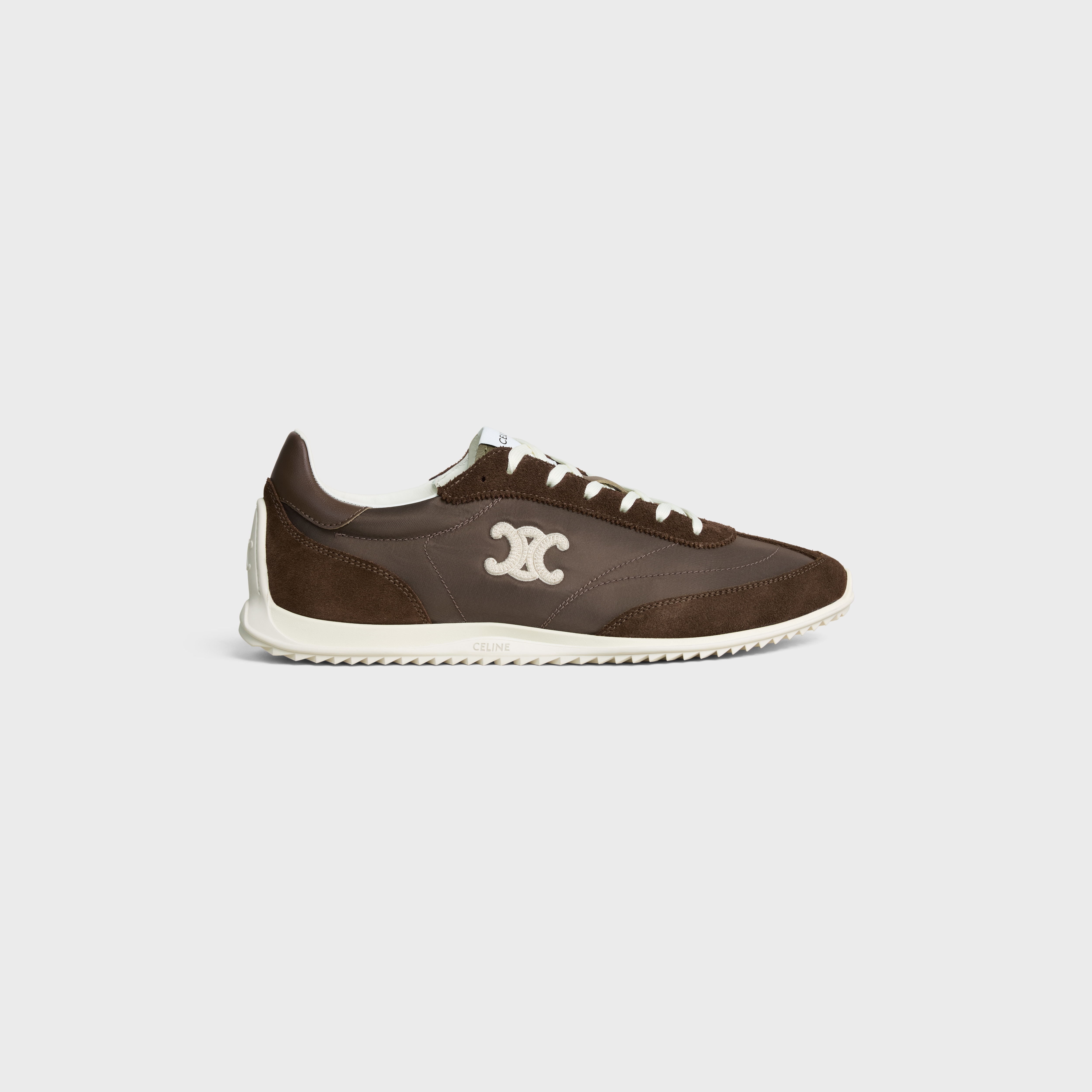 RACER SNEAKER IN NYLON, SUEDE CALFSKIN AND CALFSKIN - KHAKI/ECRU
